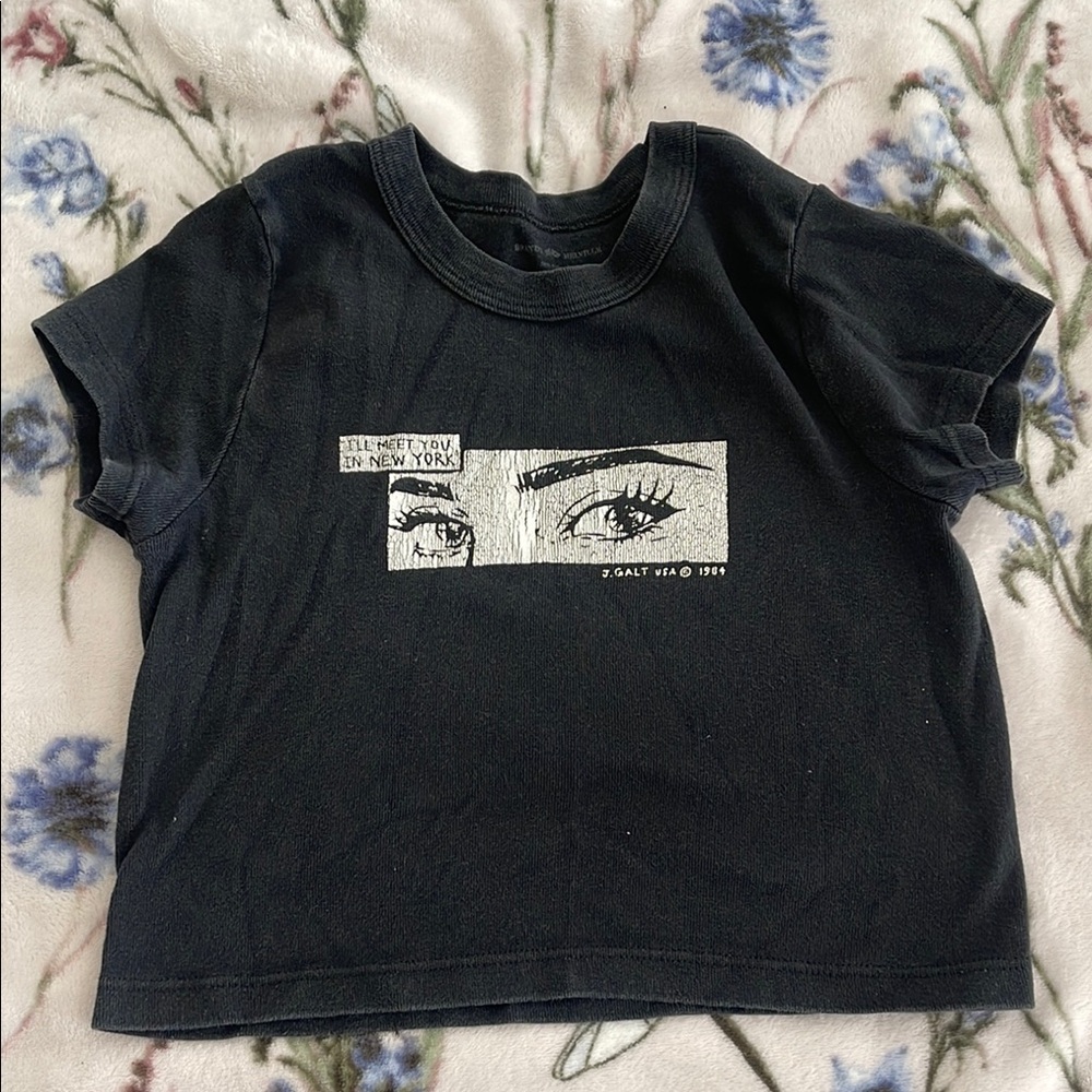 Brandy Melville Black Short Sleeve Graphic Tee